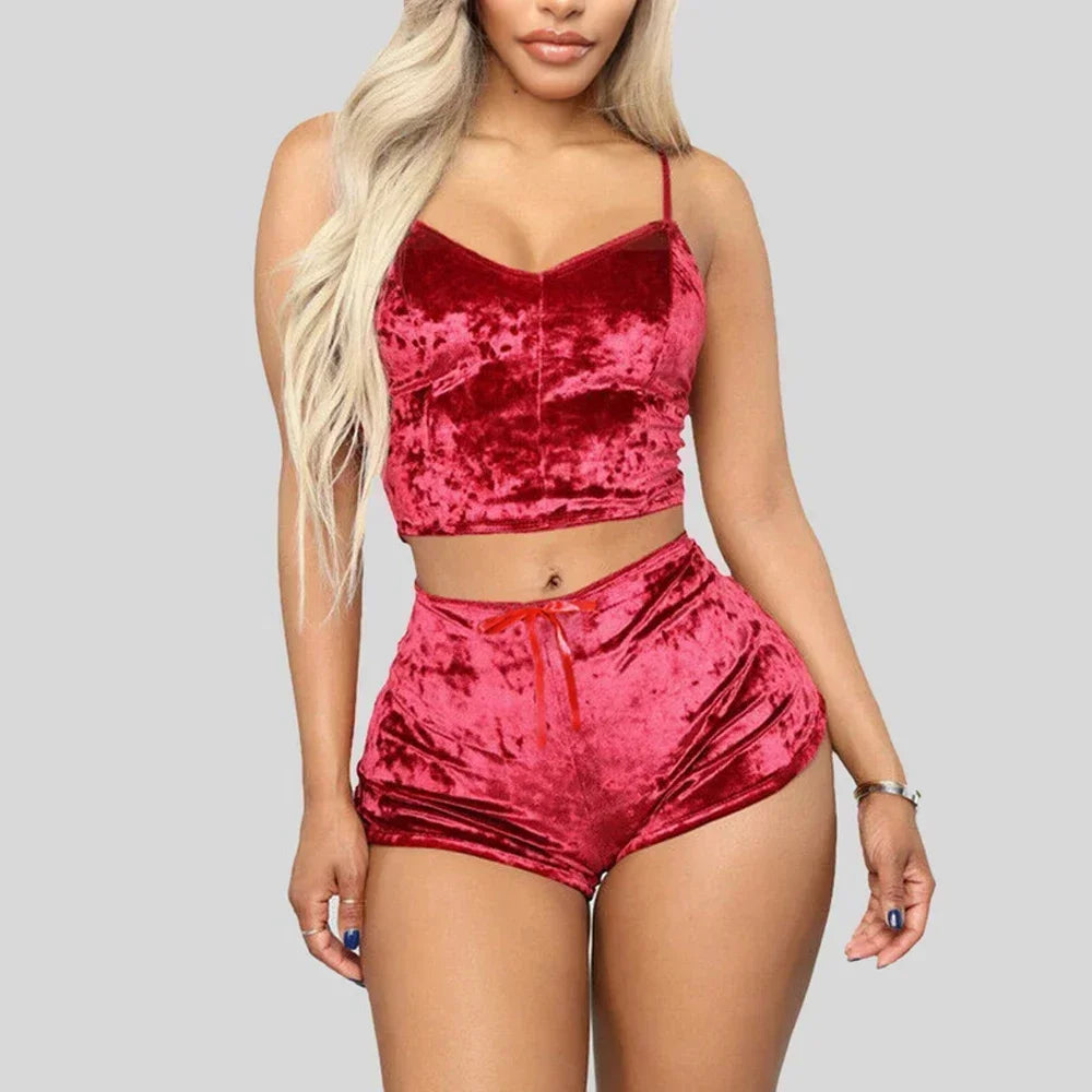 Velvess – Velvet V-Neck Cami Pajama Set