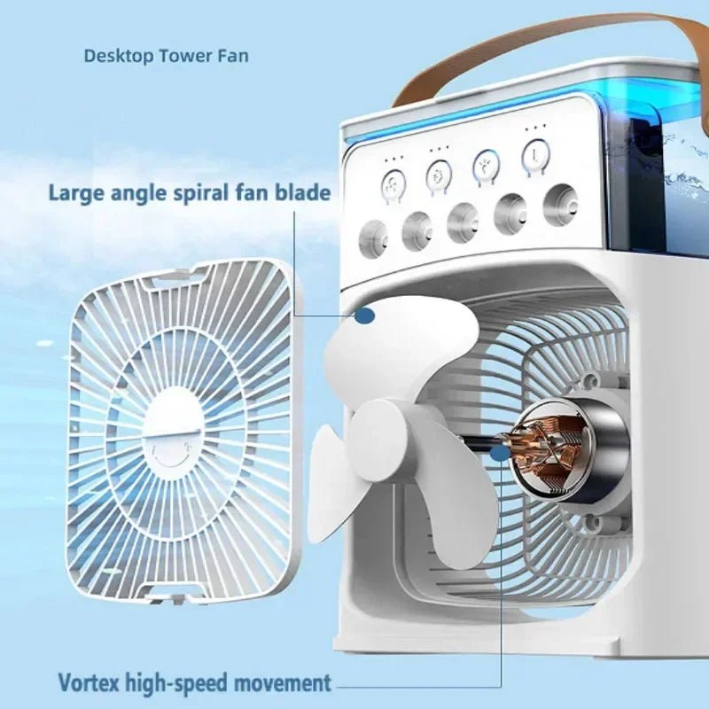 3-in-1 Portable Air Cooler Fan β Mini Air Conditioner, Humidifier & LED Night Light