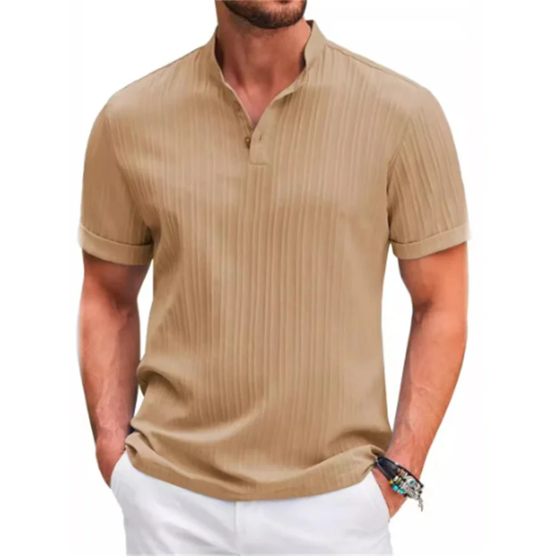 LinoStripe – Summer Jacquard Cotton-Linen Shirt