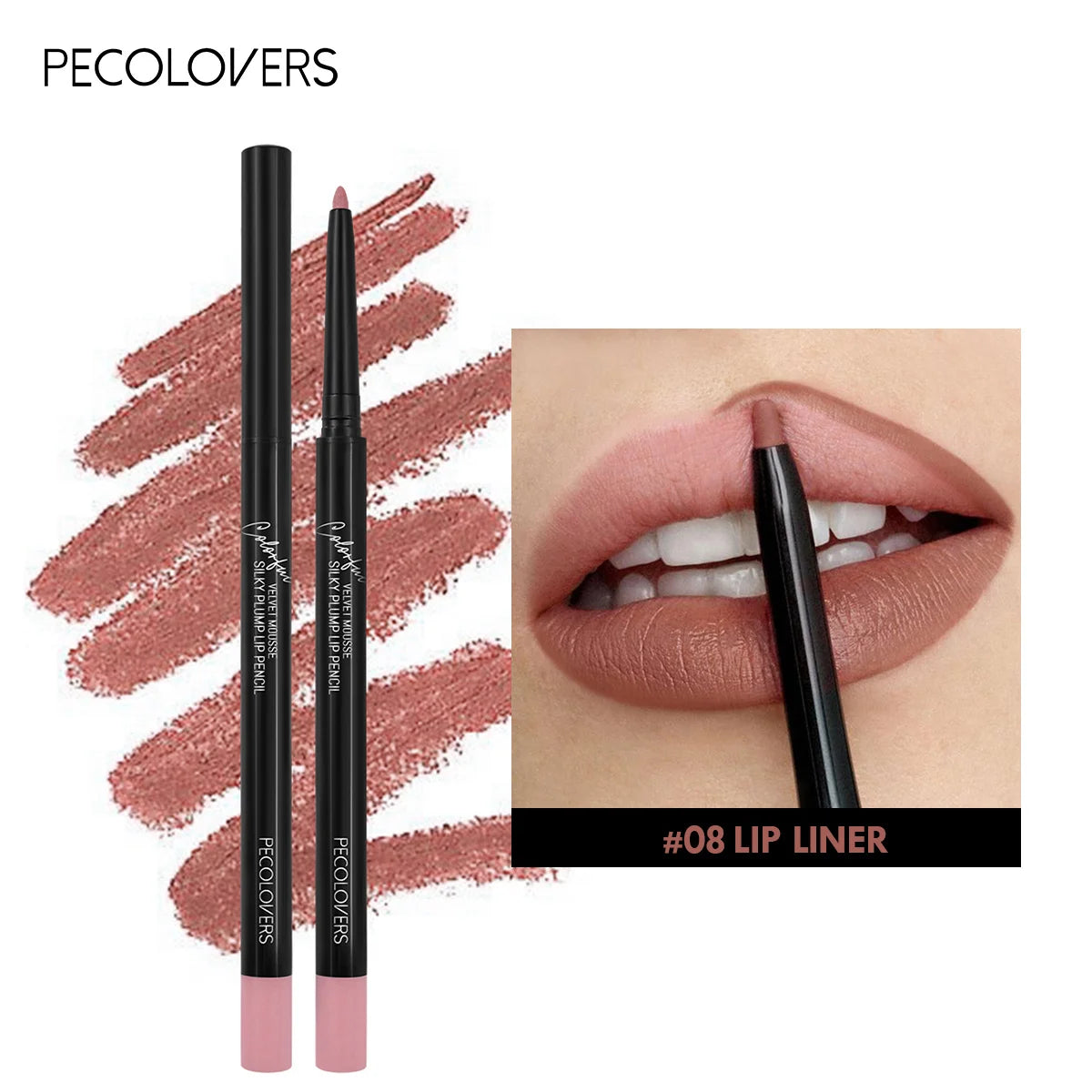 Waterproof Matte Lip Liner Pencil β 12 Long-Lasting Colors