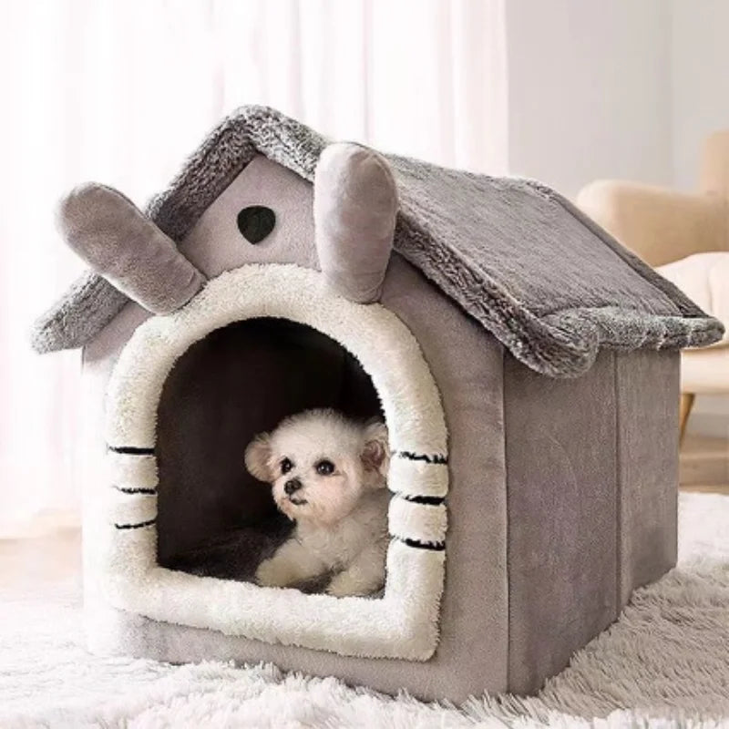 All-Season Indoor Pet House β Soft, Washable Bed with Removable Cushion for Cats & Dogs