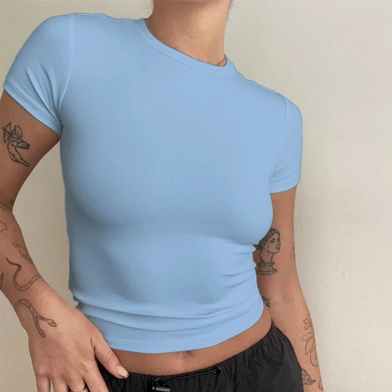 FlexFit Tee – Women’s Slim Fit Knitted Streetwear Top