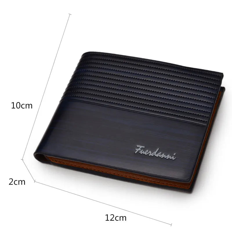 Men’s Slim Short Wallet – Retro Luxury Card & Coin Holder Purse