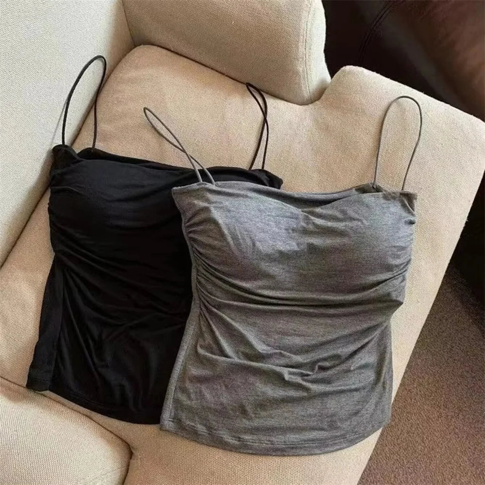 Stylish Waist Pleated Corset Top β Sleeveless, Supportive & Sexy