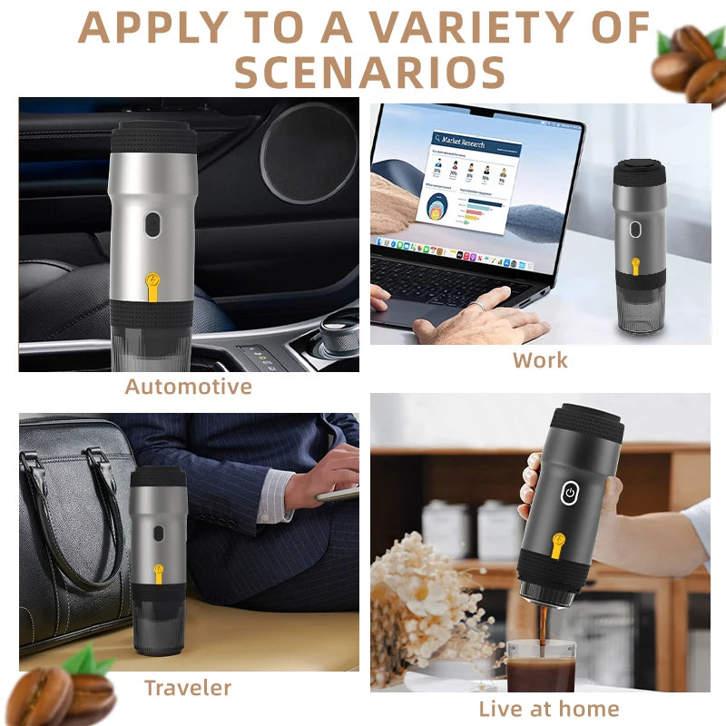 Portable Automatic Espresso Machine β For Large/Small Capsules & Ground Coffee
