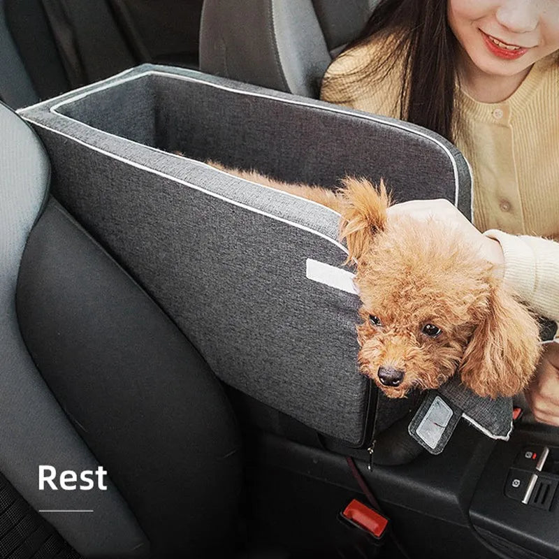 Dog Car Seat Bed β Portable Center Console Travel Carrier for Small Dogs & Cats