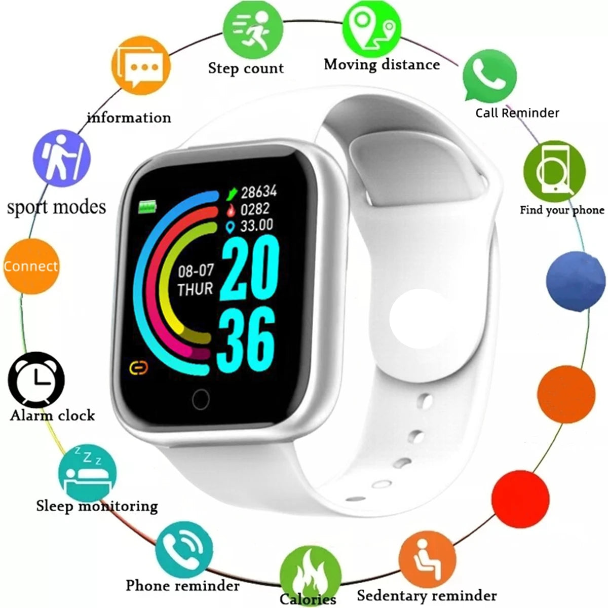 FitPulse 116Plus β Smart Fitness Watch with Heart Rate & Message Alerts