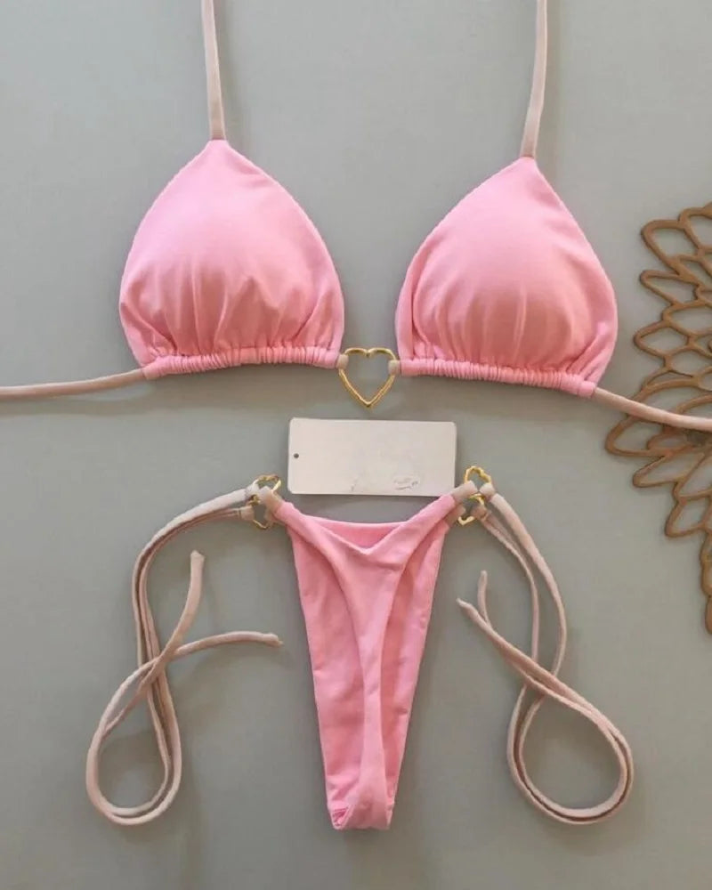 RUOTONSEPT Brazilian Halter Bikini Set β Sexy Triangle Thong Two-Piece Swimwear