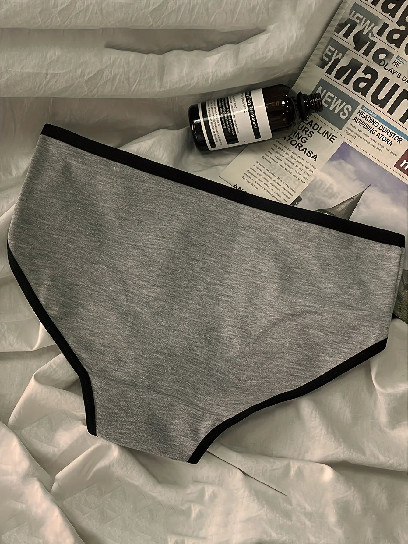 3-Piece Cotton Minimalist Underwear Set β Mid Waist Japanese-Inspired Triangle Bras for Women