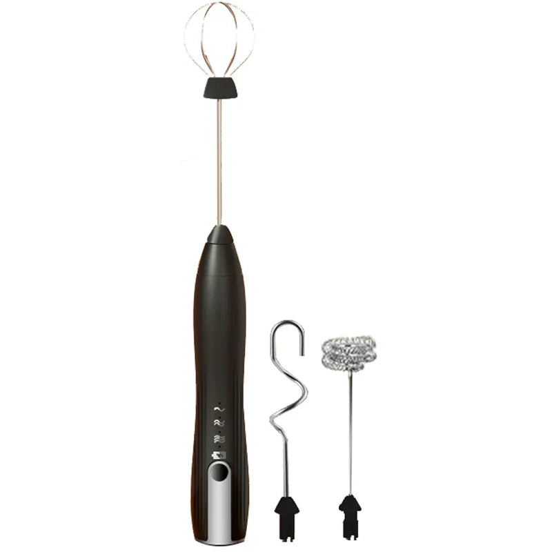 Electric Milk Frother β USB Rechargeable 3-Speed Foam Maker & Handheld Egg Beater