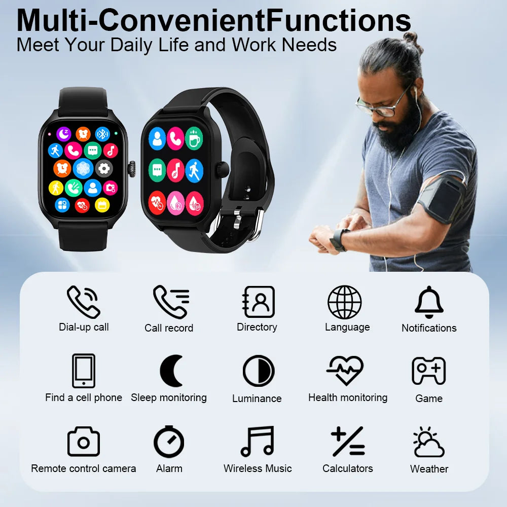 LaxaFit H9/H6 β Bluetooth Smartwatch with Call & Health Tracking Features