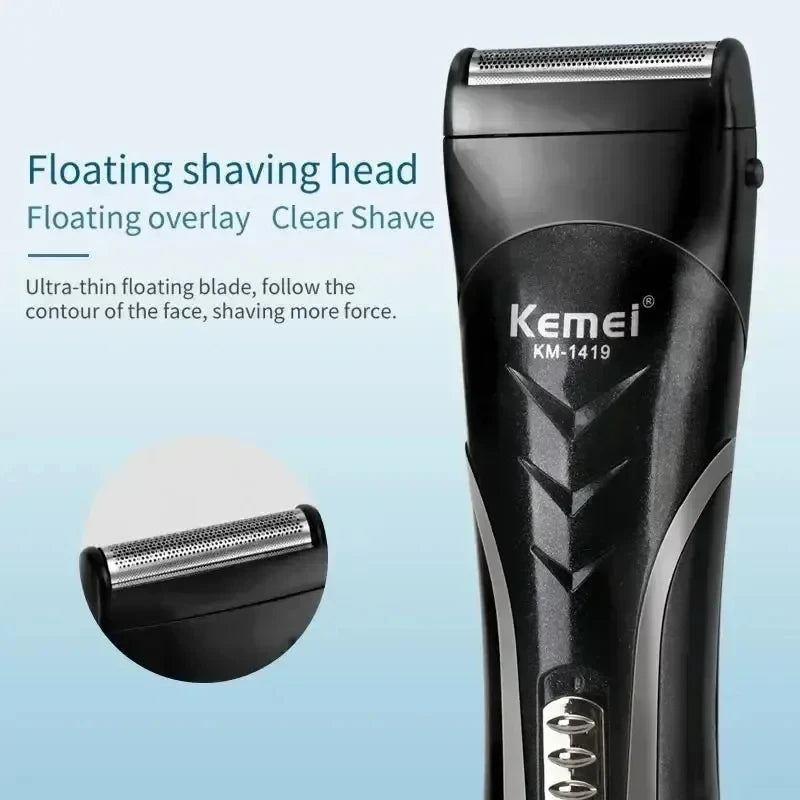 Kemei KM-1419 3-in-1 Rechargeable Electric Hair Clipper & Trimmer for Men