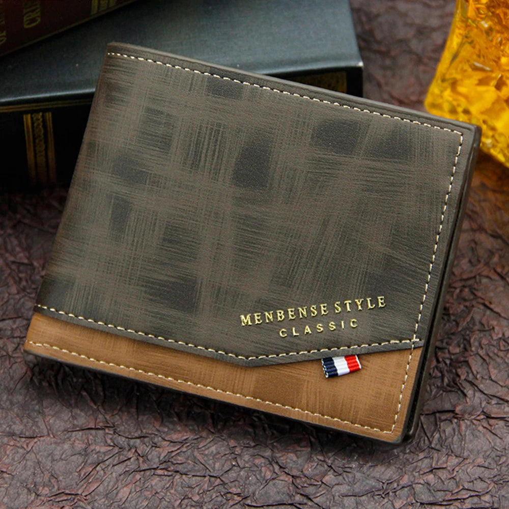 Classic Slim Frosted Leather Wallet β Compact Men's Coin & Card Holder