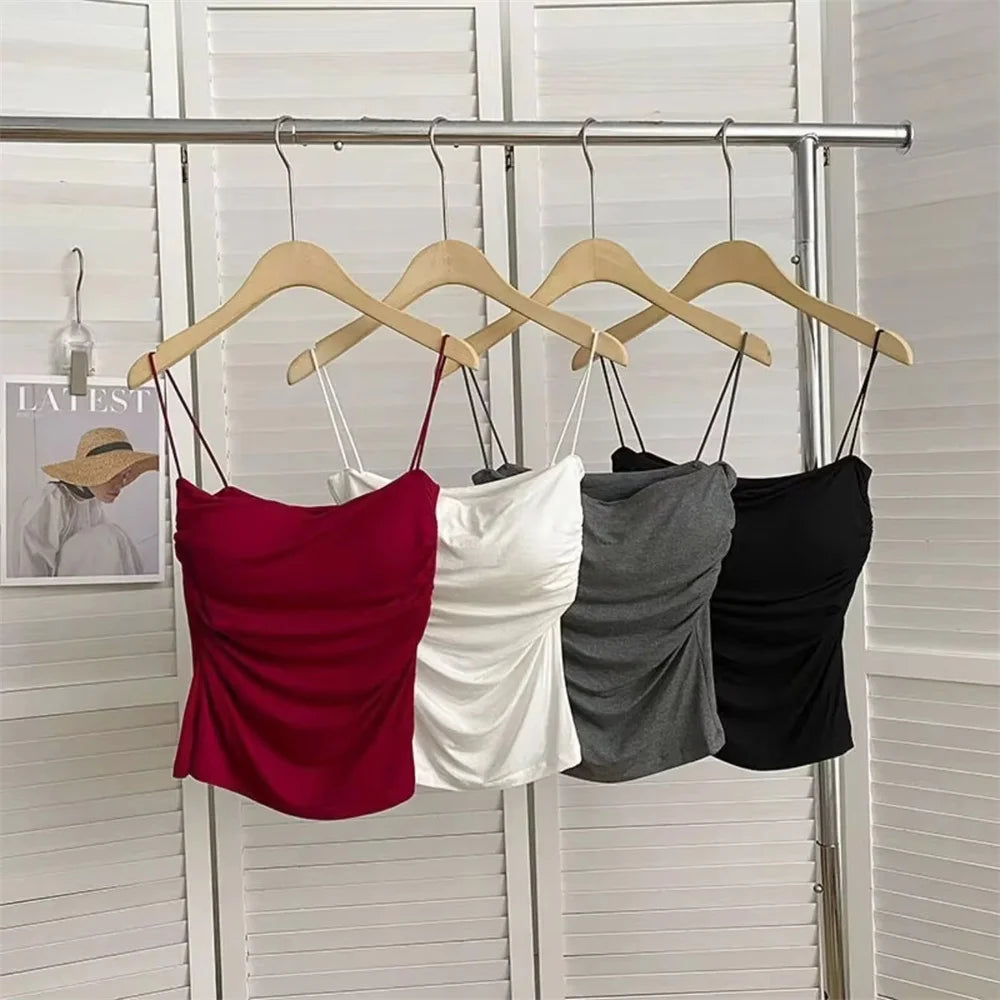 Stylish Waist Pleated Corset Top β Sleeveless, Supportive & Sexy