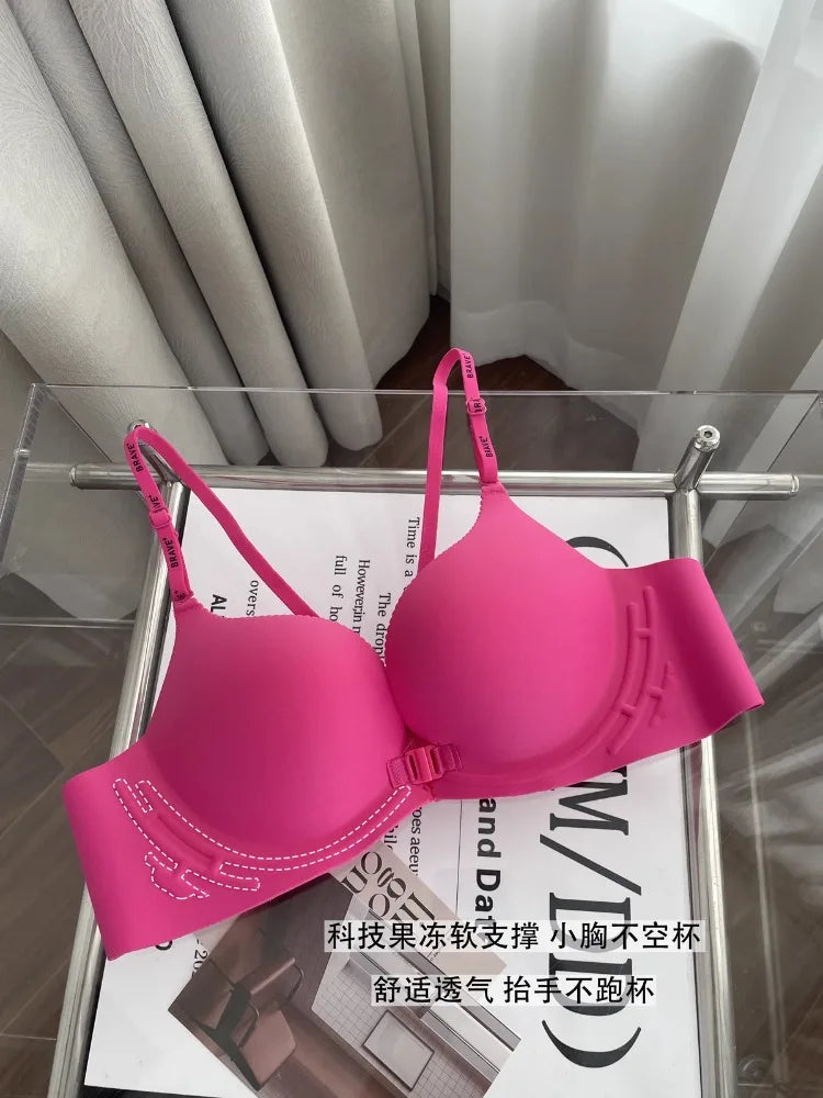 YUQI Front-Button Push-Up Bra Set β Slimming & Sexy Back Support