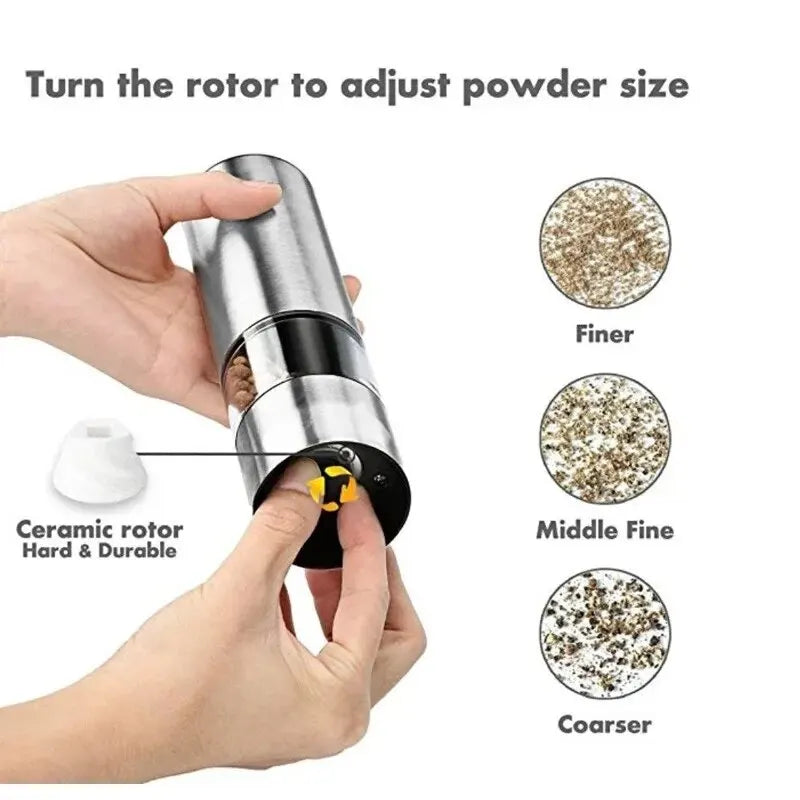 Stainless Steel Electric Pepper Grinder β Adjustable Spice & Salt Mill