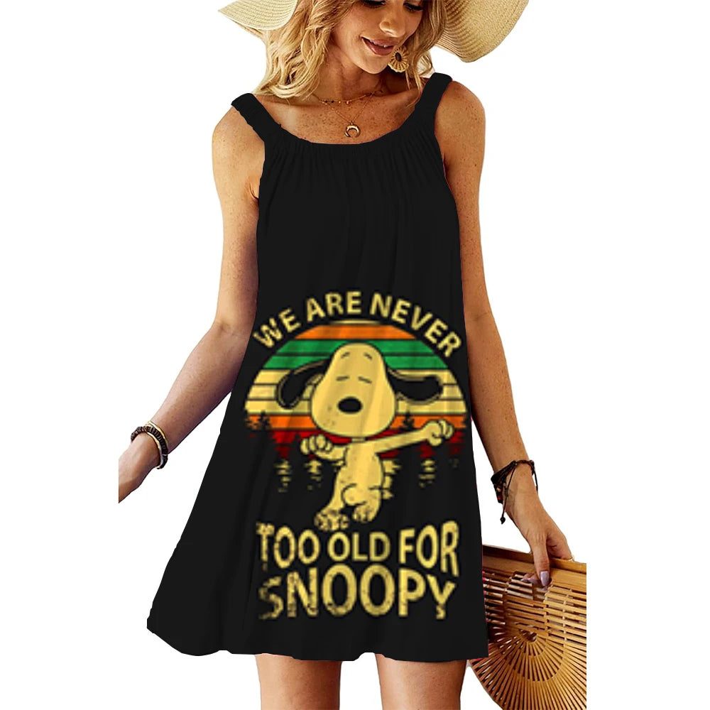 SnoopyVibe – Summer Cartoon Dress