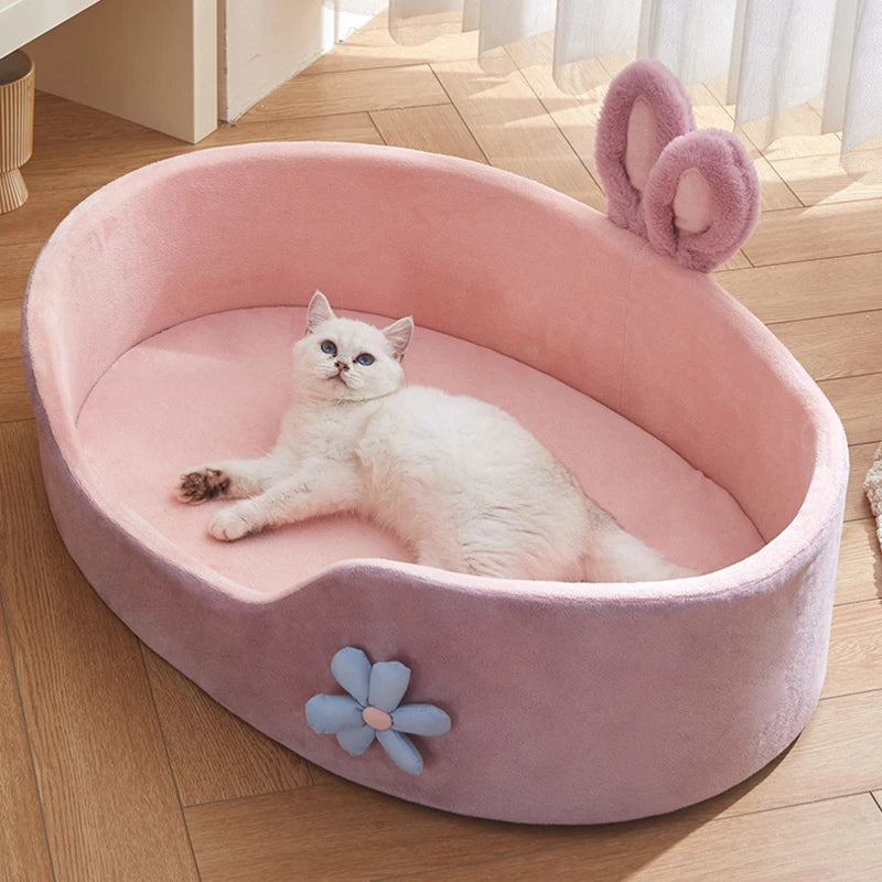 Detachable Washable Pet Bed β Soft, All-Season Dog & Cat Sleeping Cushion