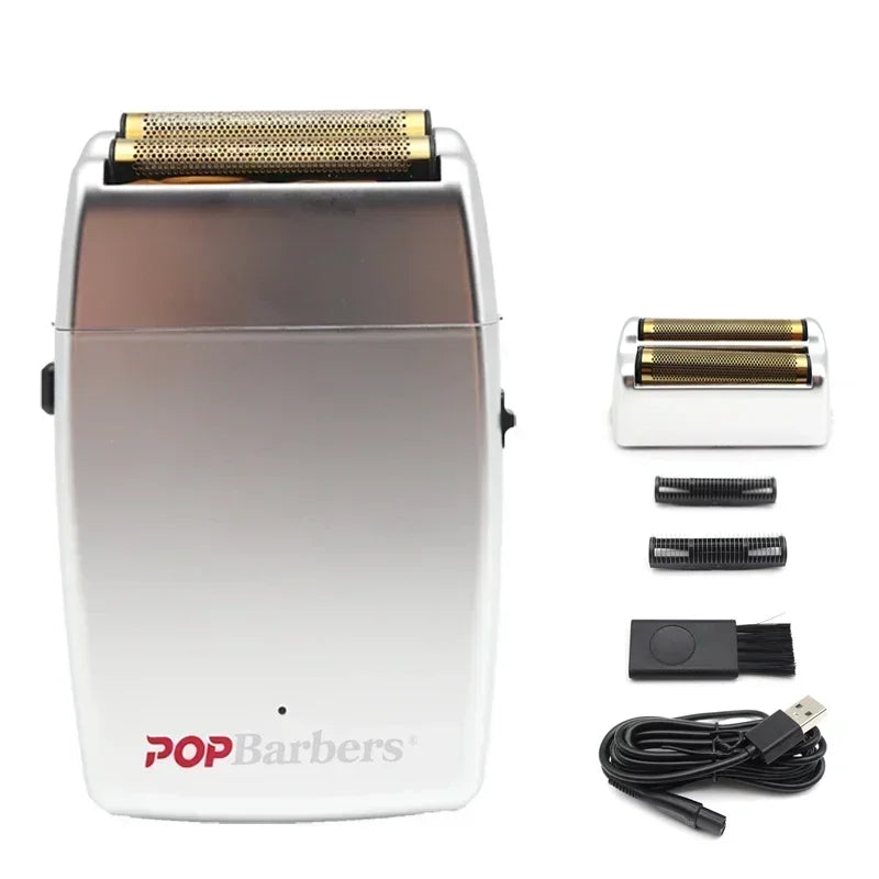 POP Barbers P620 Double Foil Electric Shaver β 11000 RPM USB Beard Trimmer for Men