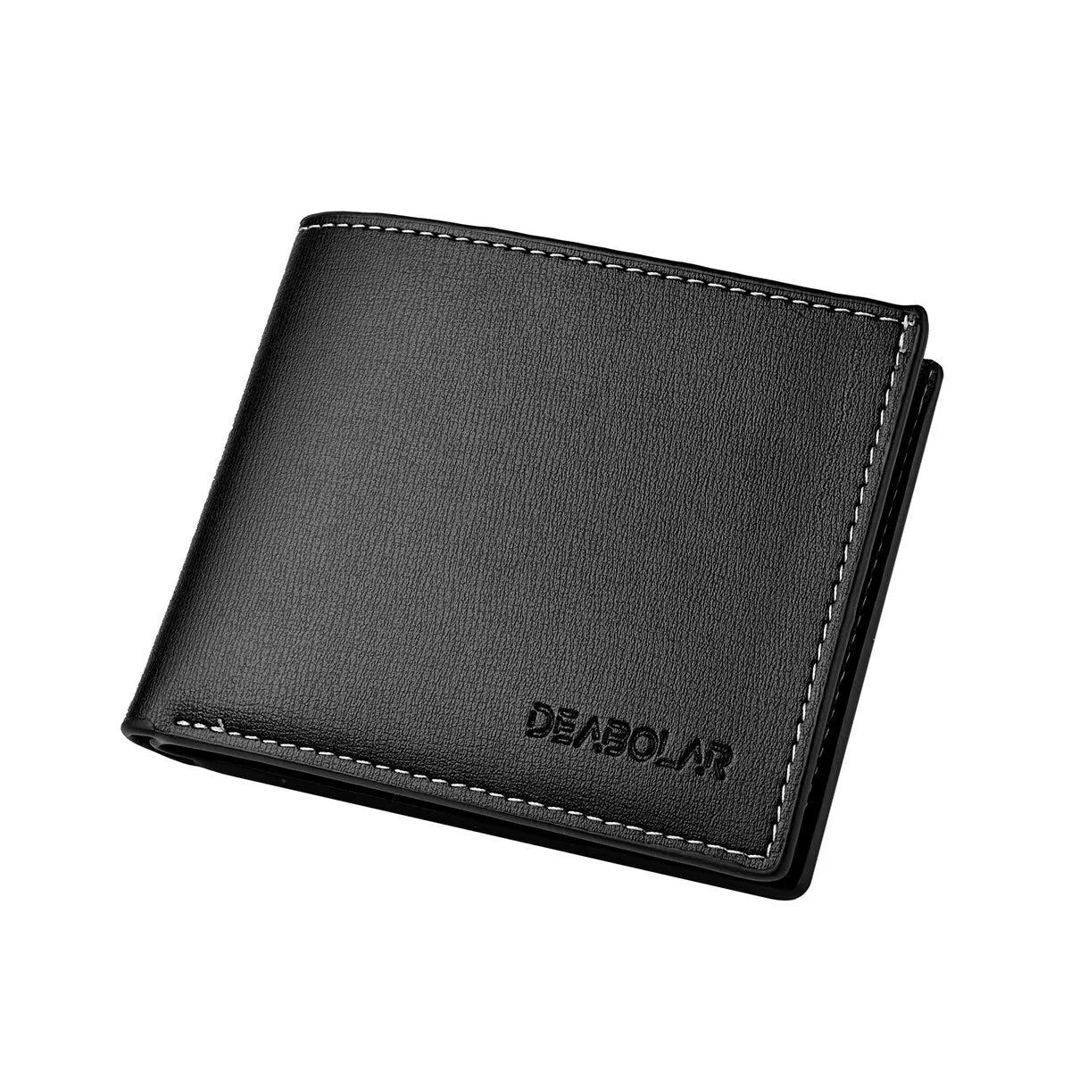 Men’s Slim PU Leather Folding Wallet – Thin Credit Card Holder