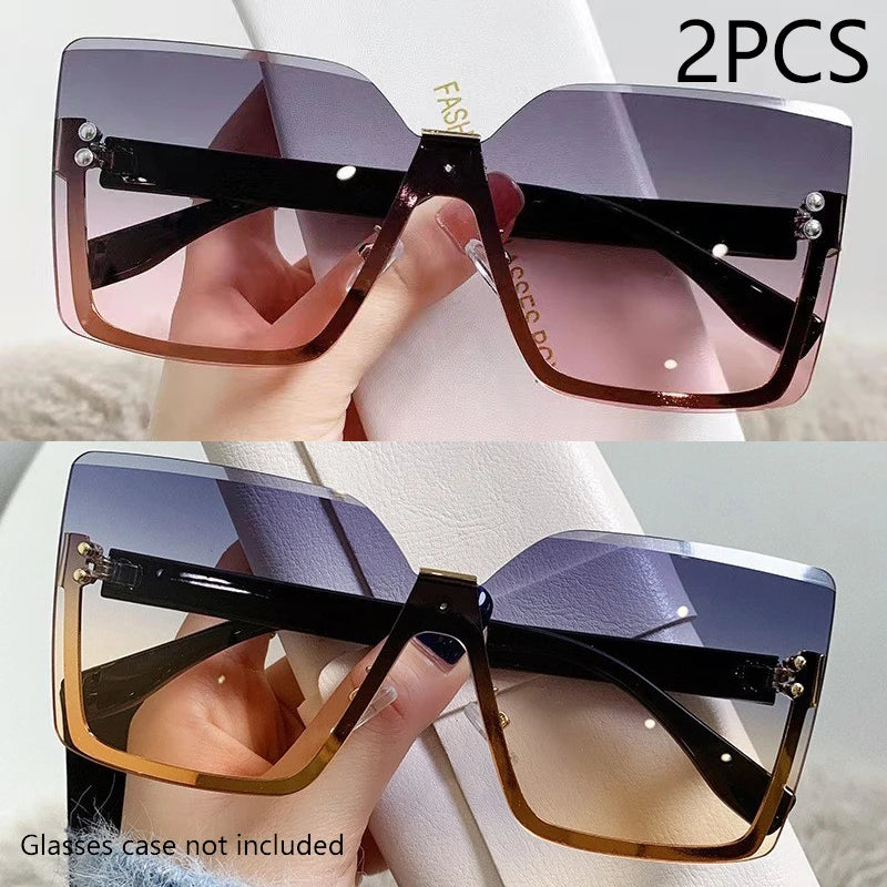 EuroSlim β Half-Frame Metal Fashion Sunglasses for Women