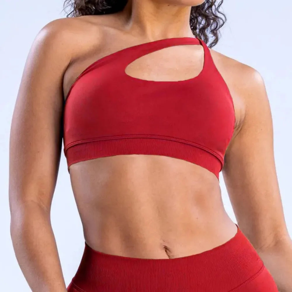 Seamless Push-Up Halter Bra β High Support Sports & Yoga Top with Open Back