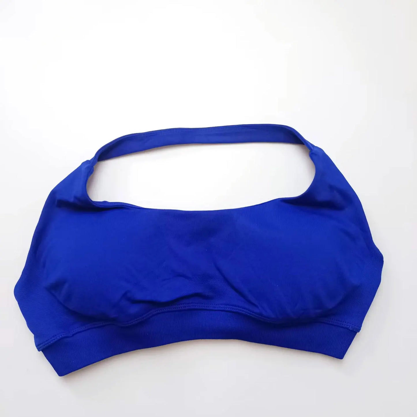 NCLAGEN Impact High-Support Seamless Sports Bra β Push-Up Halter Top with Open Back