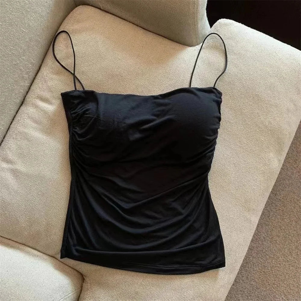 Stylish Waist Pleated Corset Top β Sleeveless, Supportive & Sexy