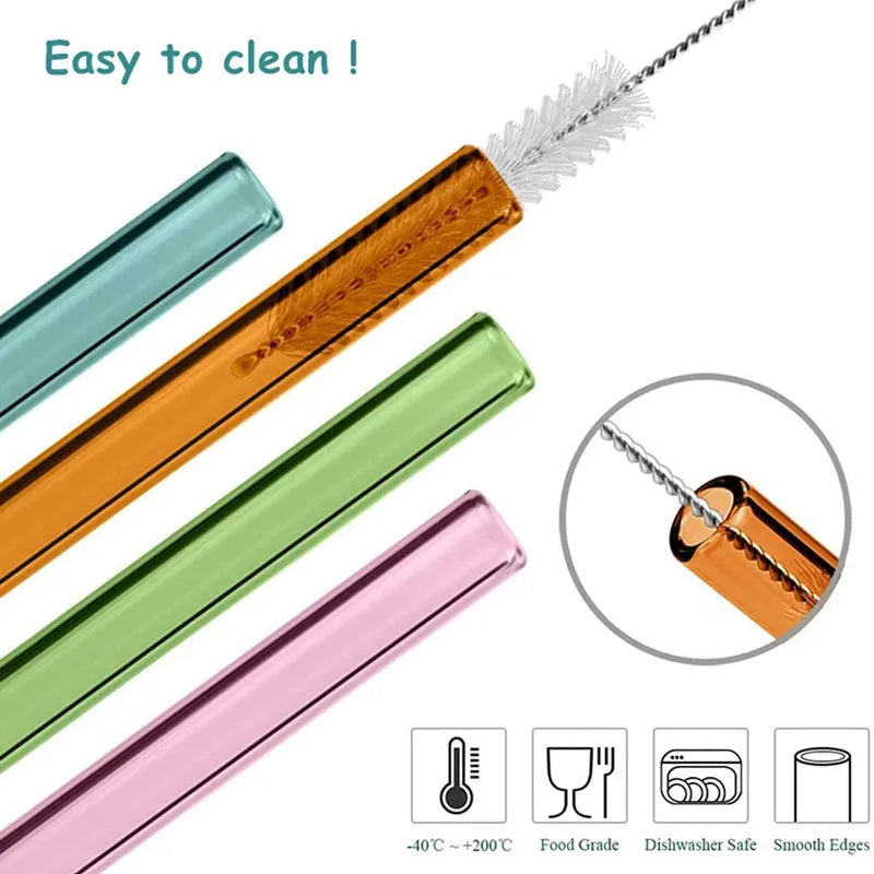 Glass Straws β Reusable Eco-Friendly Set with Cleaning Brush