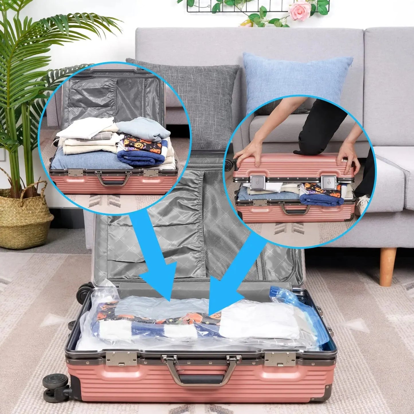 Vacuum Storage Bags for Clothes & Bedding β Space-Saving Organizer (Pump Not Included)