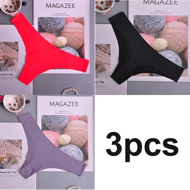 VSilk β 3PCS Women's Seamless Ice Silk V-Waist Panties