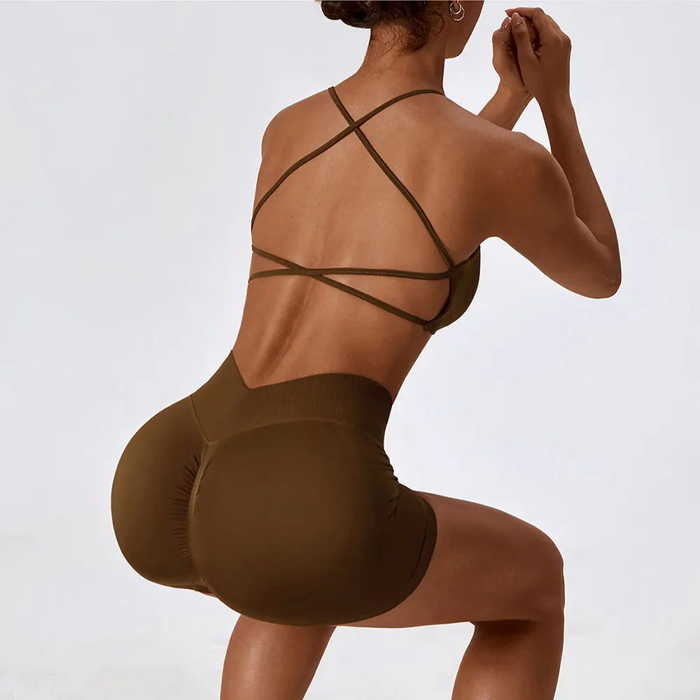 2-Piece Seamless Yoga Set β Crop Top & Shorts Gym Outfit for Women