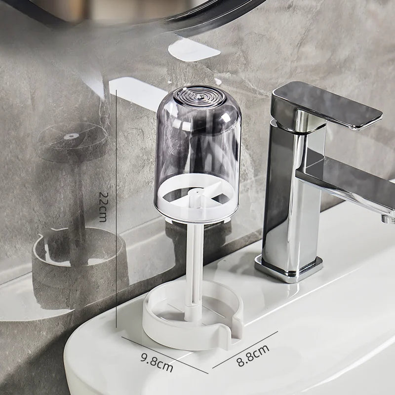 Toothbrush Holder With Dust Cover Drainage Design Plastic Multifunctional Bathroom Organizer For Cups Home Essentials