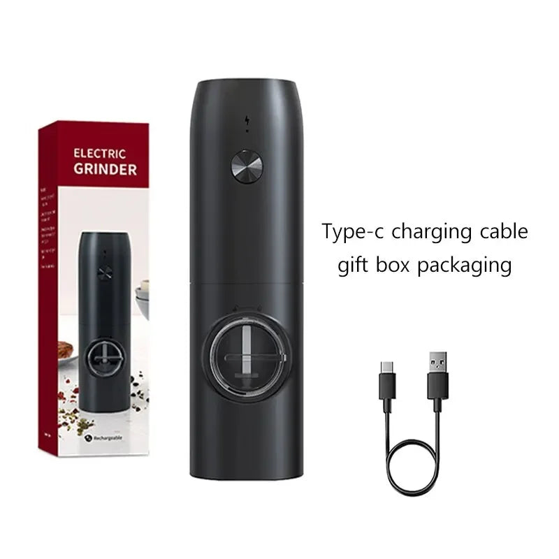 Electric Salt & Pepper Grinder Set β Rechargeable with LED Light & Adjustable Coarseness