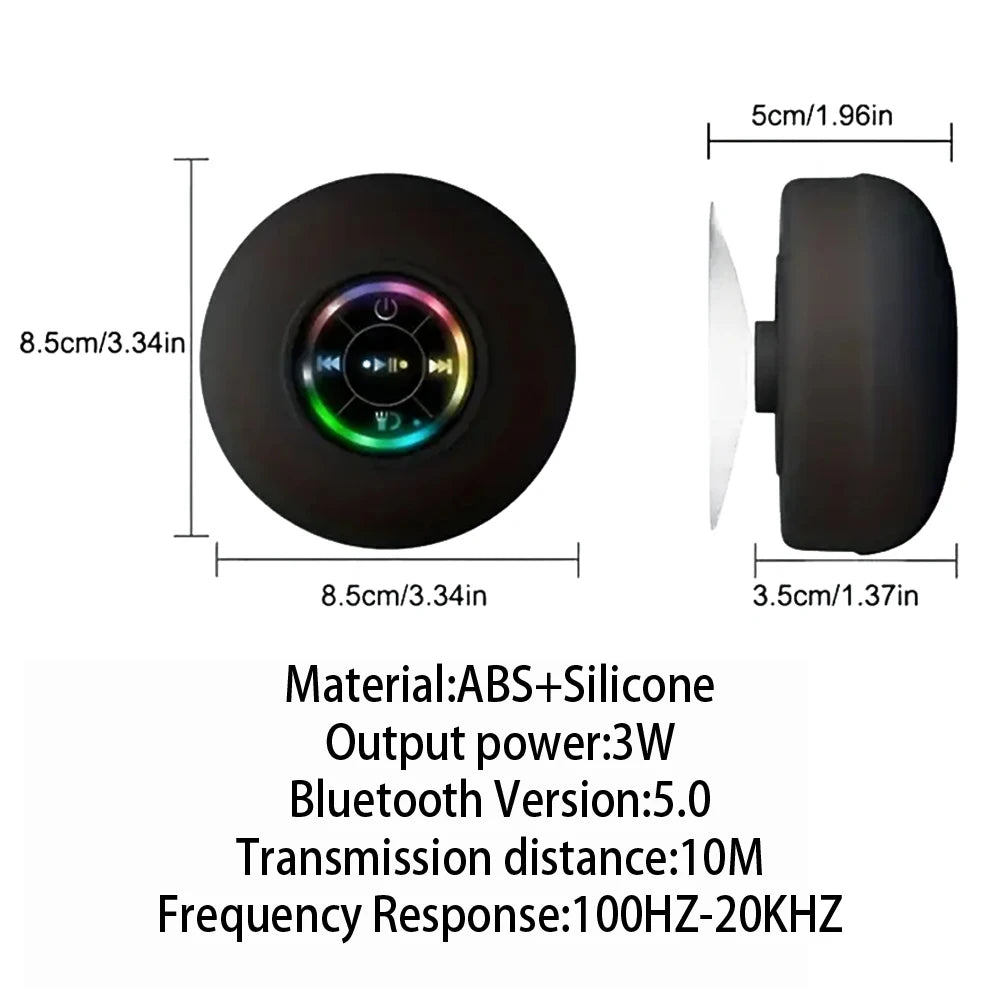 AquaBeat β Mini Waterproof Bluetooth Speaker with LED