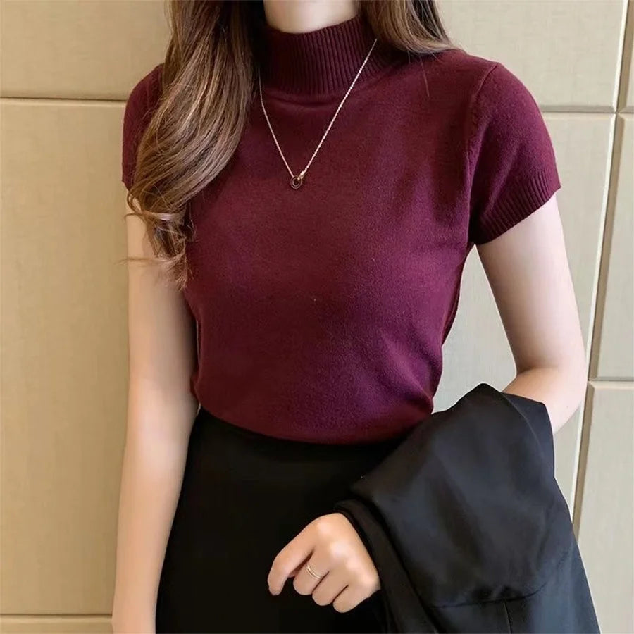 ChicKnit β Women's Summer Turtleneck Knit Blouse
