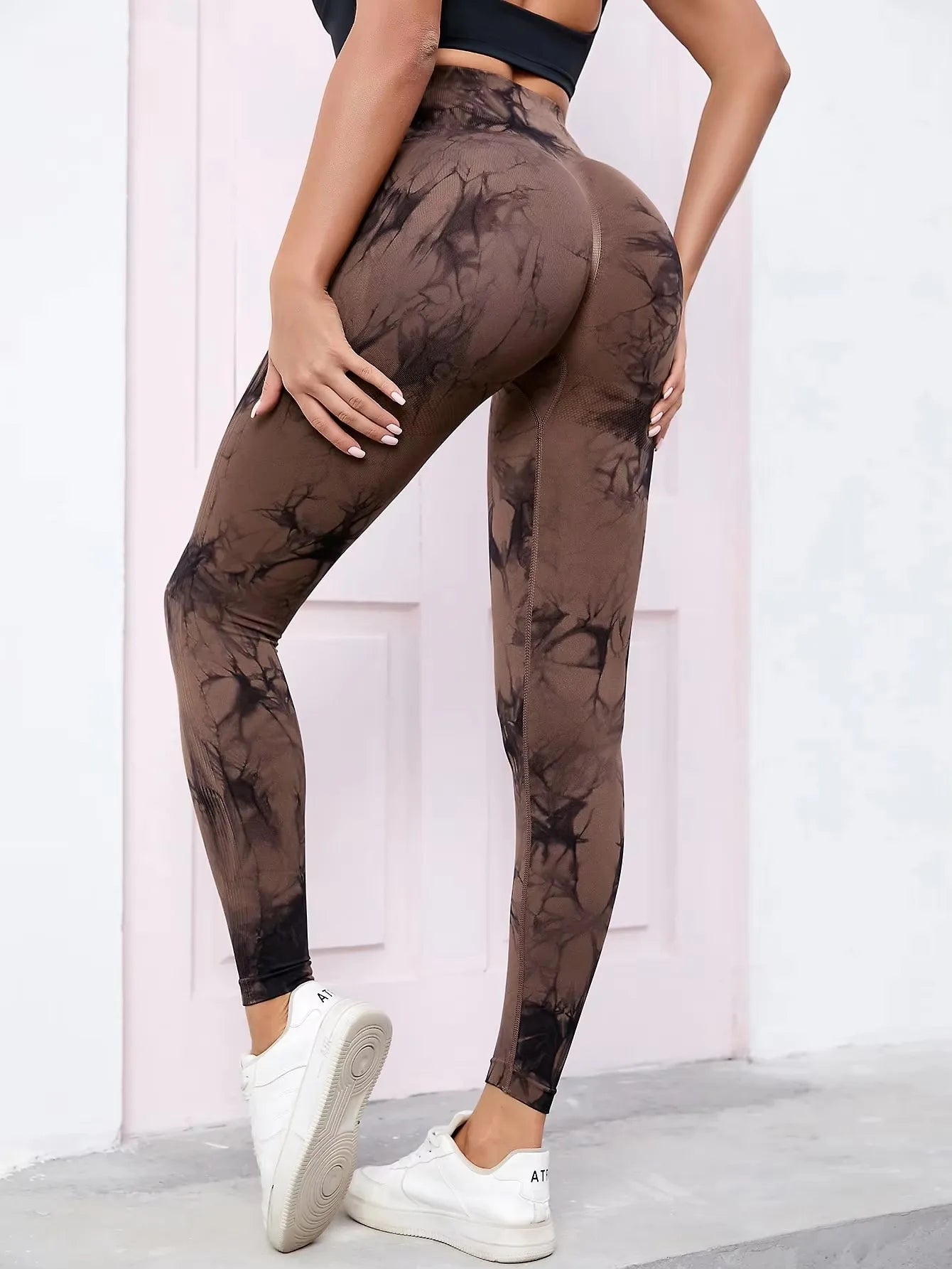 Seamless Tie-Dye Push-Up Leggings β High Waist Yoga & Fitness Tights for Women