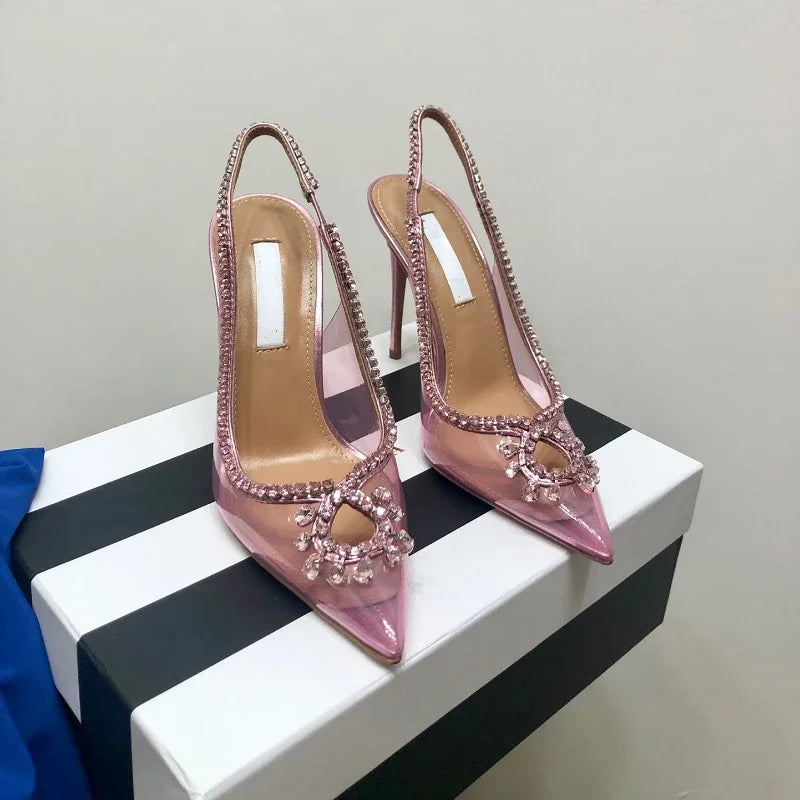 SunshineGlow 2025 β Rhinestone Sunflower Transparent Sandals