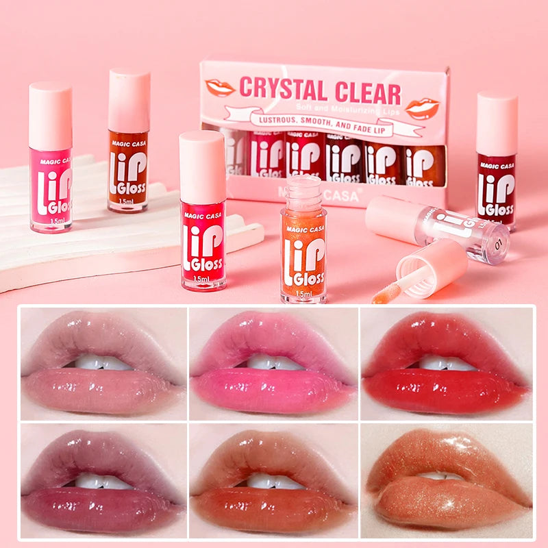 MAGIC CASA 6-Piece Water-Gloss Jelly Lip Oil Set β Plumping & Hydrating