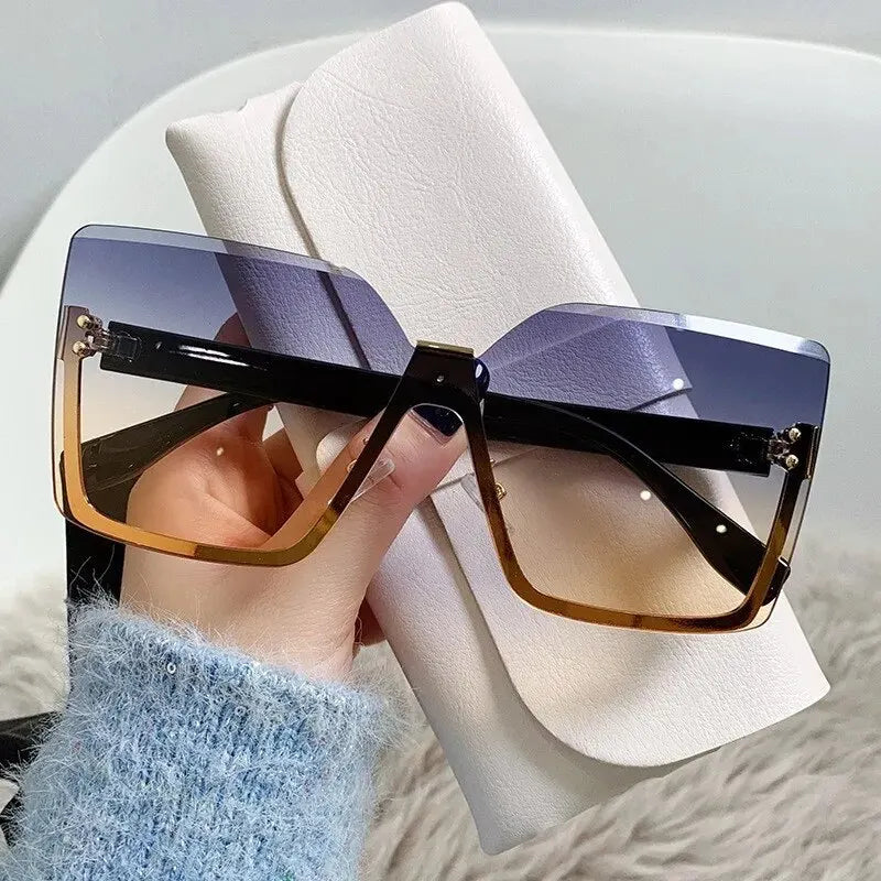 EuroSlim β Half-Frame Metal Fashion Sunglasses for Women