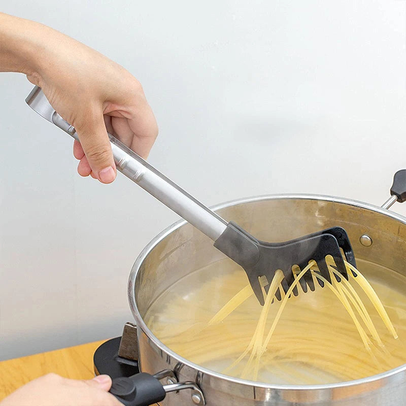 Food Tongs – Stainless Steel Noodle Tongs with Non-Slip Handle