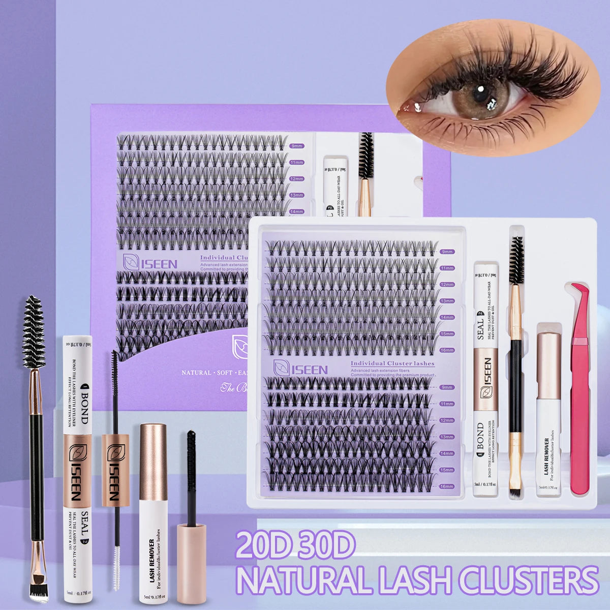 DIY Lash Extension Mix Styles Kit β Clusters with Bond, Seal & Tools