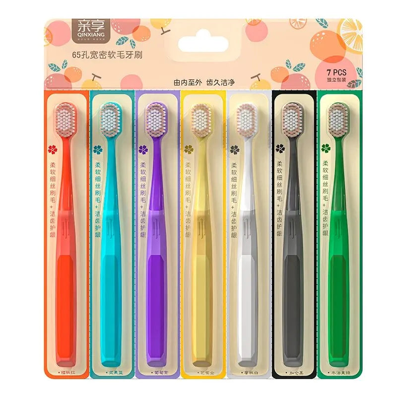 Toothbrush Set β 7pcs Soft Bristle Manual Toothbrushes (Detachable Head)