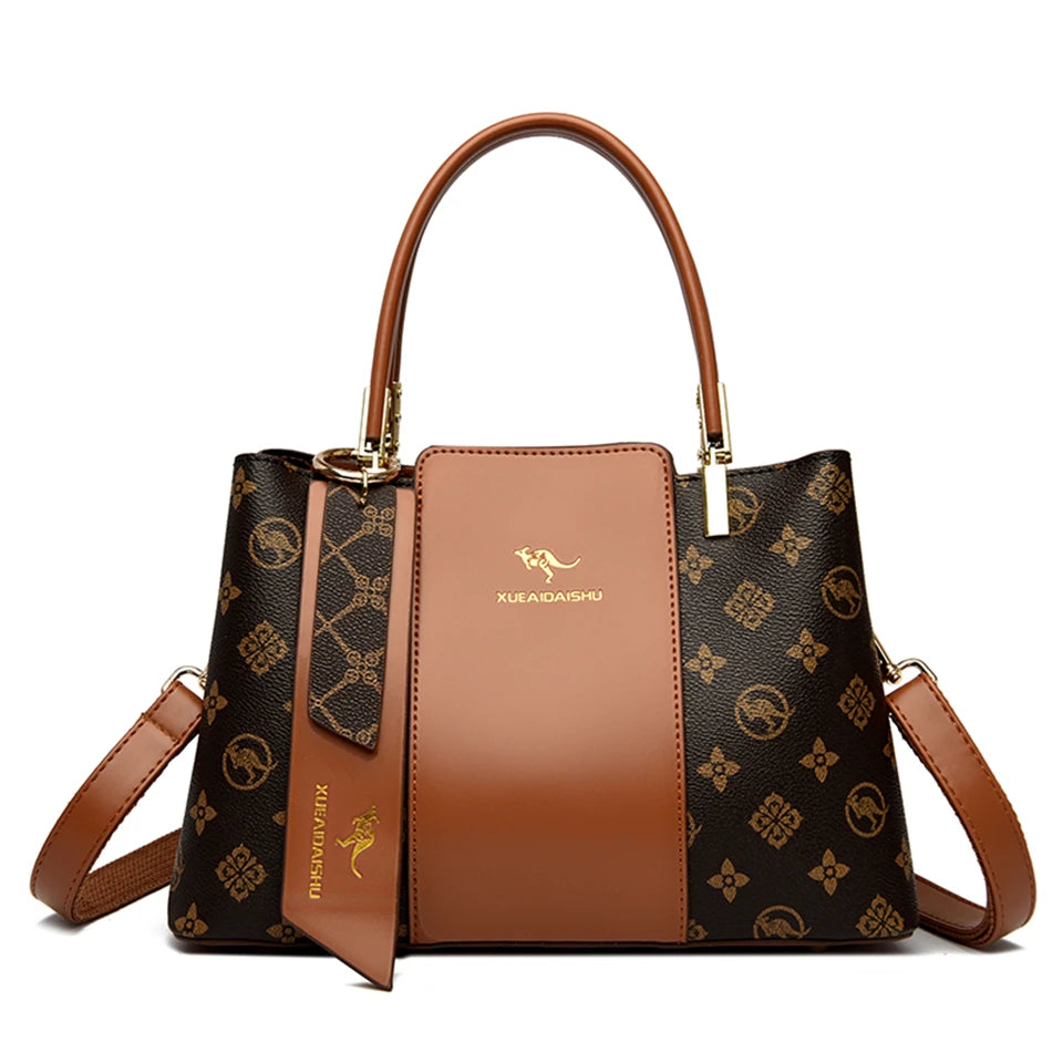 SoftLuxe β Printed Leather Large-Capacity Shoulder Bag
