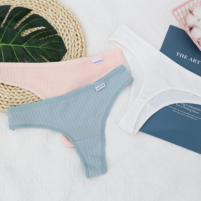 6-Pack Cotton Low-Waist Thongs β Invisible & Sexy Everyday Panties