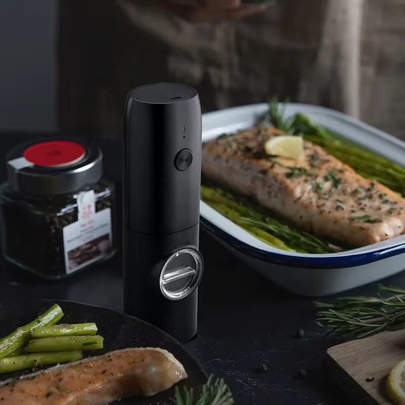 Electric Salt & Pepper Grinder Set β Rechargeable with LED Light & Adjustable Coarseness