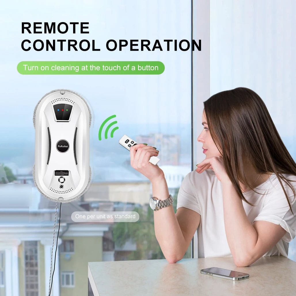 PuRuiKai Ultra-Thin Window Cleaning Robot โ Smart Electric Glass Cleaner with Remote Control