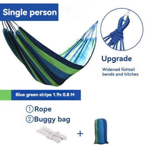WESTTUNE Outdoor Canvas Hammock β 200kg Load Swing with Tree Ropes