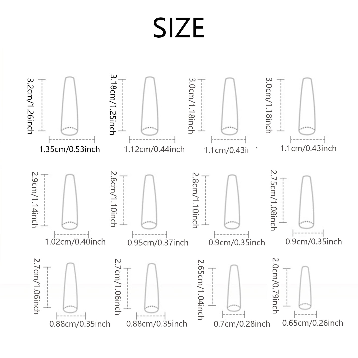 24-Pcs Long French Flower Drill Nails Set with File & Jelly Glue