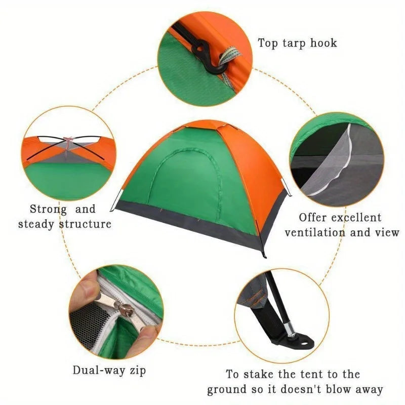2-Person Waterproof Camping Tent β Outdoor Hiking & Family Shelter